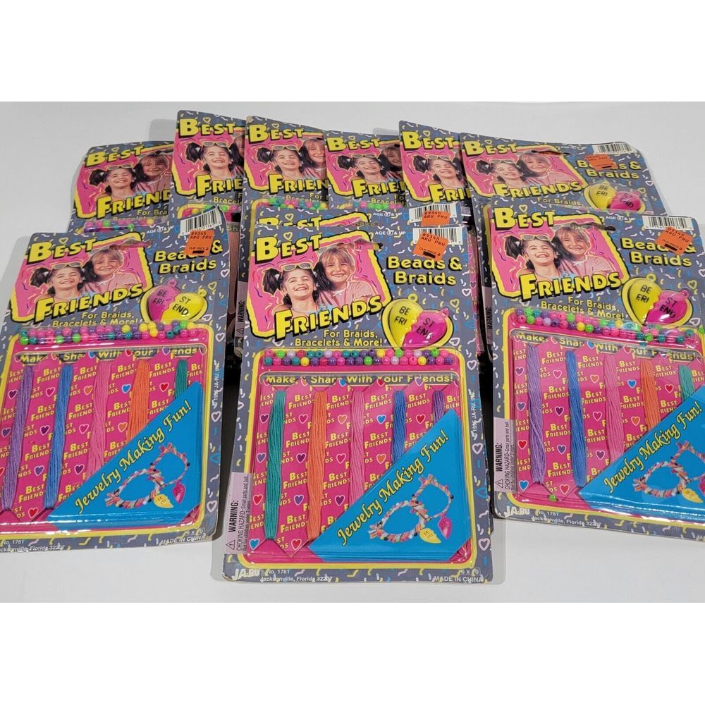 10 Vintage JA-RU Beads & Braids Best Friends Jewelry Making Fun 1995 # 1761